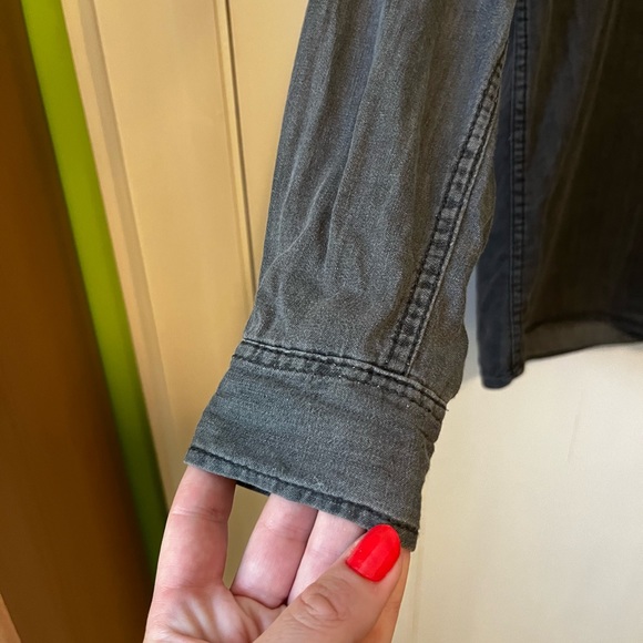 All Saints Grey Denim Shirt - Picture 5 of 6